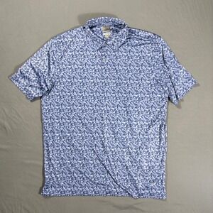 Greg Norman ML75 Polo XL Shark Print Golf Shirt Performance Polyester